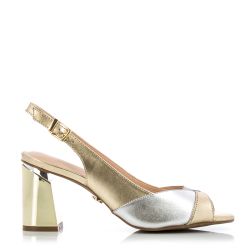 Дамски Сандали На Ток  DONNA ITALIANA - 10867-517-653X VACUM METAL LIGHT GOLD MA