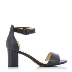 Дамски сандали на ток  CLARKS - 26140007 DEVA MAE BLACK LEATHER
