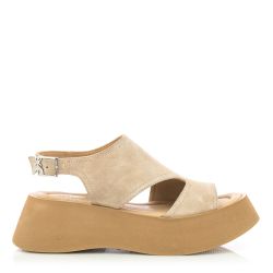 Women`s Sandals On Platform CARLO FABIANI-269-902 VICKY HI CAMEL