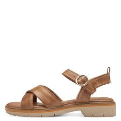 Women`s flat sandals Tamaris-1-28209-42-444 NUT LEATHER