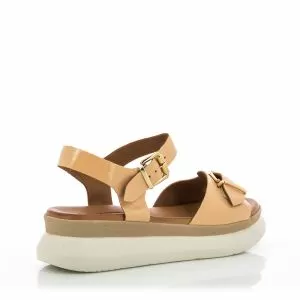 Women`s Sandals On Platform CARLO FABIANI-030-139-2579 TANCA CAMEL PAT.