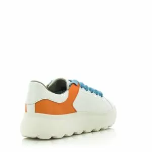 Womwn`s Sneakers GEOX-D45TCE 299 D SPHERICA EC4.1 WHITE/ORANGE
