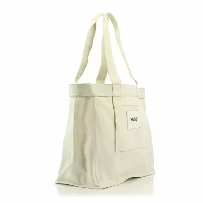 Ежедневни Чанти HUGO - 50536267 BECKY TOTE-CANVAS OPEN WHITE