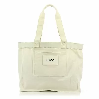 Ежедневни Чанти HUGO - 50536267 BECKY TOTE-CANVAS OPEN WHITE