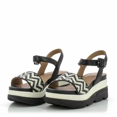 Дамски Сандали На Платформа GEOX-D55HBA D GARDENIA BLACK/PAPYRUS