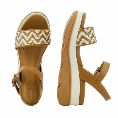 Дамски Сандали На Платформа GEOX-D55HBA D GARDENIA CAMEL/PAPYRUS
