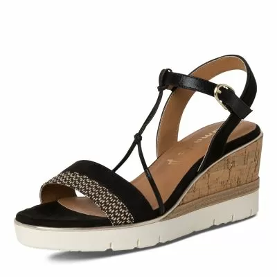 Women`s Sandals On Platform TAMARIS-1-28361-42-098 BLACK COMB