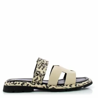 Дамски Равни Чехли CARLO FABIANI-050-10961 BEIGE/LEOPARD