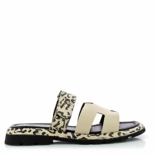 Дамски Равни Чехли CARLO FABIANI-050-10961 BEIGE/LEOPARD