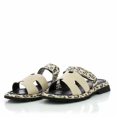 Дамски Равни Чехли CARLO FABIANI-050-10961 BEIGE/LEOPARD