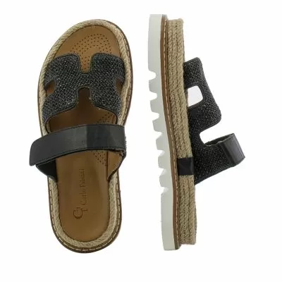Дамски Равни Чехли CARLO FABIANI-229-122 BLACK/BEIGE
