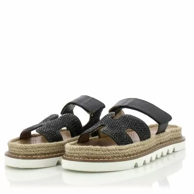 Дамски Равни Чехли CARLO FABIANI-229-122 BLACK/BEIGE