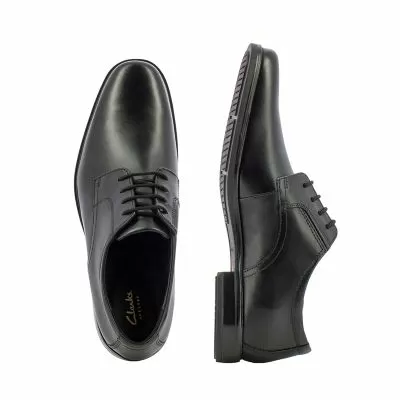 Мъжки Офис Обувки CLARKS - 26161285 HOWARD WALK BLACK LEATHER
