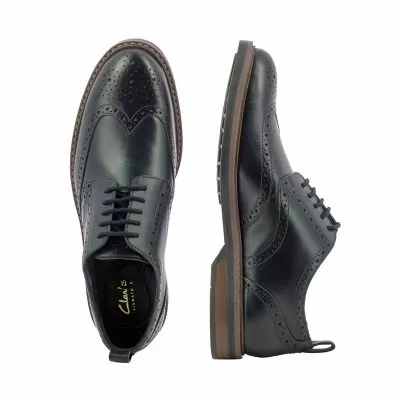 Мъжки Ежедневни CLARKS - 26178471 ALDWIN LIMIT NAVY LEATHER