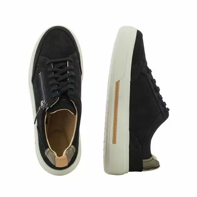 Дамски Сникърс CLARKS - 26182176 HOLLYHOCK ZIP BLACK NUBUCK