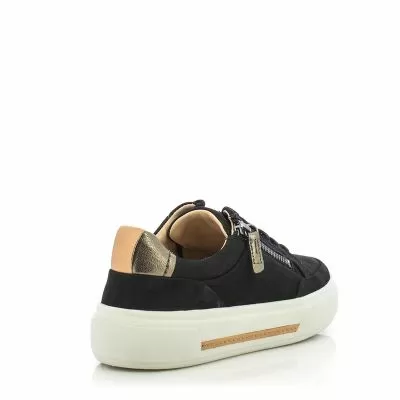 Дамски Сникърс CLARKS - 26182176 HOLLYHOCK ZIP BLACK NUBUCK