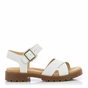 Дамски равни сандали CLARKS - 26147747 Orinoco Strap White Leather