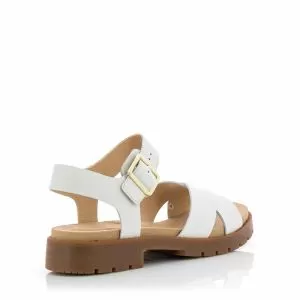 Дамски равни сандали CLARKS - 26147747 Orinoco Strap White Leather