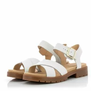 Дамски равни сандали CLARKS - 26147747 Orinoco Strap White Leather
