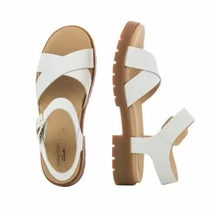 Дамски равни сандали CLARKS - 26147747 Orinoco Strap White Leather