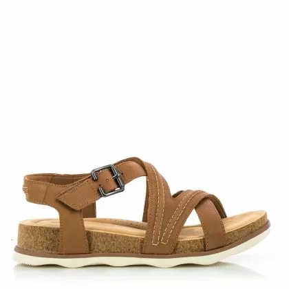Дамски сандали комфот CLARKS - 26165120 Brynn Ave Light Tan Lea