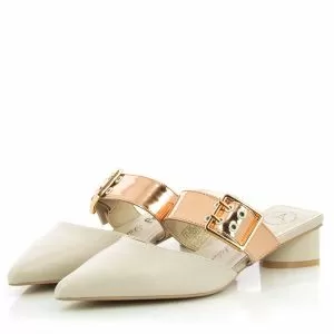 Чехли На Ток  BETSY - 927075/07-03E  BEIGE/GOLD