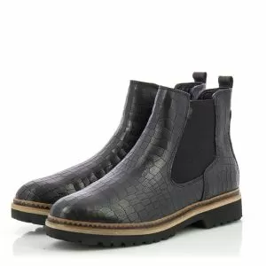 Дамски Равни Боти  TAMARIS - 1-1-25436-29  028 BLACK CROCO