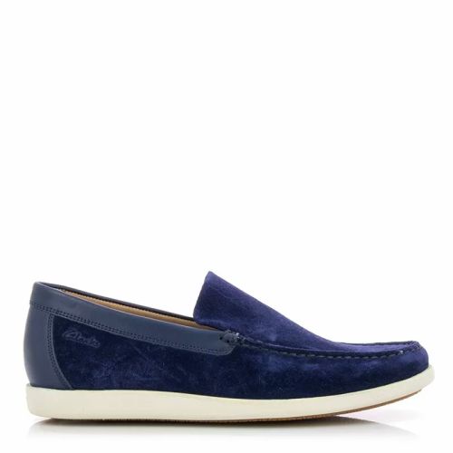 Мъжки мокасини CLARKS - 26159627 Ferius Creek Dark Blue Combi