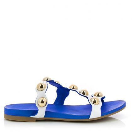 Дамски Равни Чехли  CARLO FABIANI - 02.0116  WHITE-BLUE-BLACK
