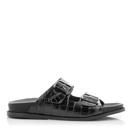 Women`s Flat Slippers VERANO-030.24.059  CROCCO BLACK