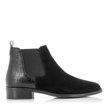 Women`s Flat Ankle Boots TAMARIS-1-25376-41 017 BLK SUED/STR