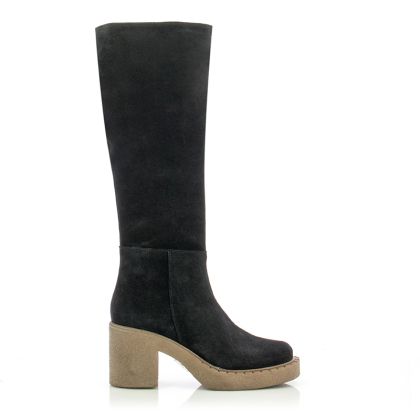 Women`s Heeled Boots CARLO FABIANI-108835 SUEDE BLACK