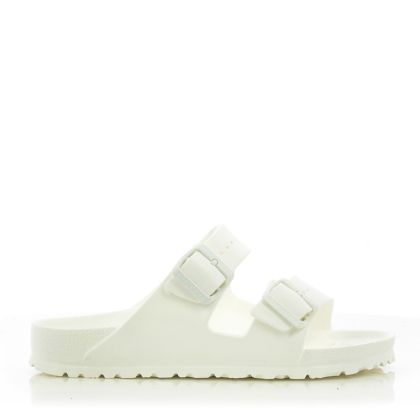 Women`s Beach Slippers BIRKENSTOCH-129443 ARIZONA BIG BUCKLE PEARL WHITE