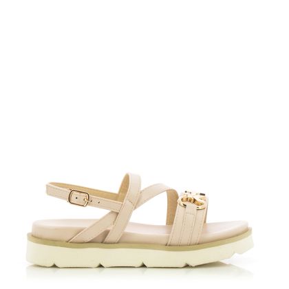 Сандали Момичета PATRIZIA PEPE-PPJ238.02 OFF WHITE/PLATINO