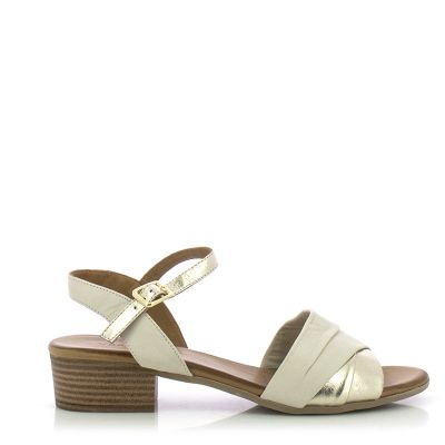 Дамски Сандали На Ток VERONELLA - 030-54-0266 CREMA/MTLC GOLD
