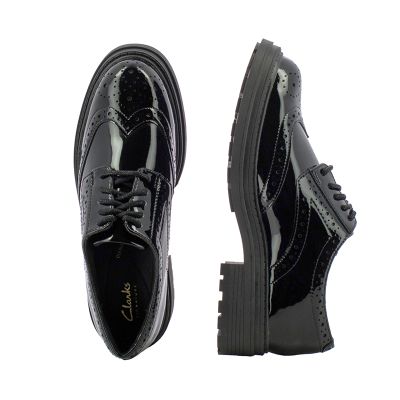 Дамски Ежедневни CLARKS - 26183171 ORINOCO3 DERBY BLACK PAT