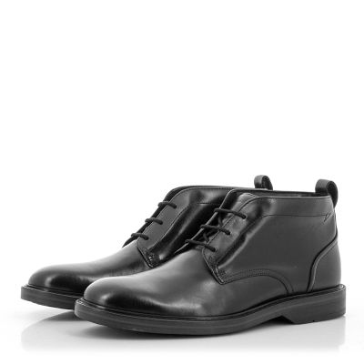 Мъжки Ежедневни Боти CLARKS - 26179683 ALDWIN CHUKKA BLACK LEATHER