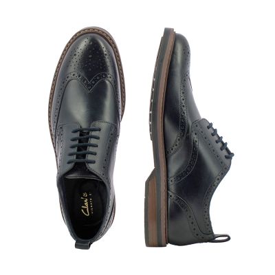 Мъжки Ежедневни CLARKS - 26178471 ALDWIN LIMIT NAVY LEATHER