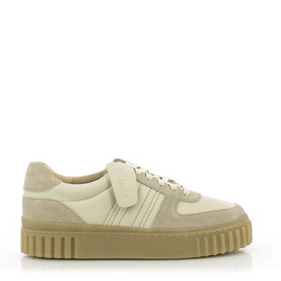 Дамски Сникърс CLARKS-26183112 MAYHILL LACE SAND COMBI LEA