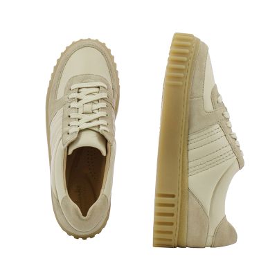 Дамски Сникърс CLARKS-26183112 MAYHILL LACE SAND COMBI LEA