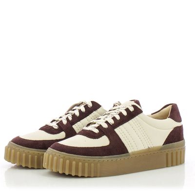 Дамски Сникърс CLARKS-26185508 MAYHILL LACE BURGUNDY COMBI