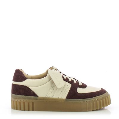 Дамски Сникърс CLARKS-26185508 MAYHILL LACE BURGUNDY COMBI