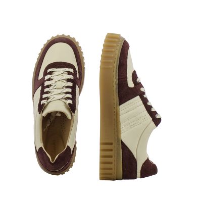 Дамски Сникърс CLARKS-26185508 MAYHILL LACE BURGUNDY COMBI