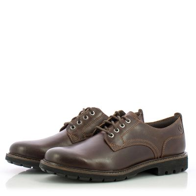 Мъжки Ежедневни CLARKS - 26173436 BATCOMBE TIE DARK TAN LEA
