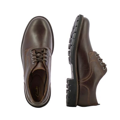 Мъжки Ежедневни CLARKS - 26173436 BATCOMBE TIE DARK TAN LEA