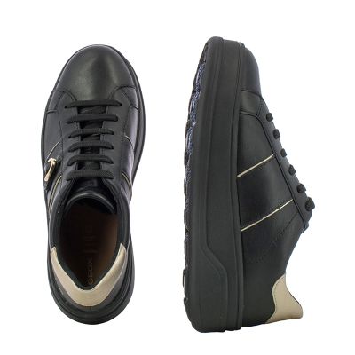 Womwn`s Sneakers GEOX-D56WVB D SPHERICA BLACK/LT GOLD