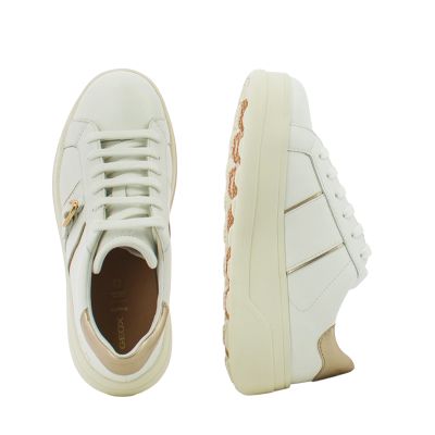 Womwn`s Sneakers GEOX-D56WVB D SPHERICA WHITE/LT GOLD