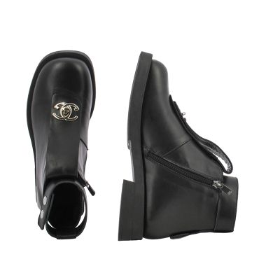 Women`s Flat Ankle Boots CARLO FABIANI-269-1072 BLACK