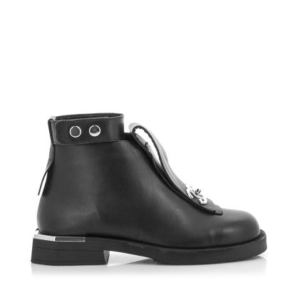Women`s Flat Ankle Boots CARLO FABIANI-269-1072 BLACK