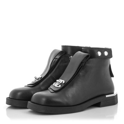 Women`s Flat Ankle Boots CARLO FABIANI-269-1072 BLACK